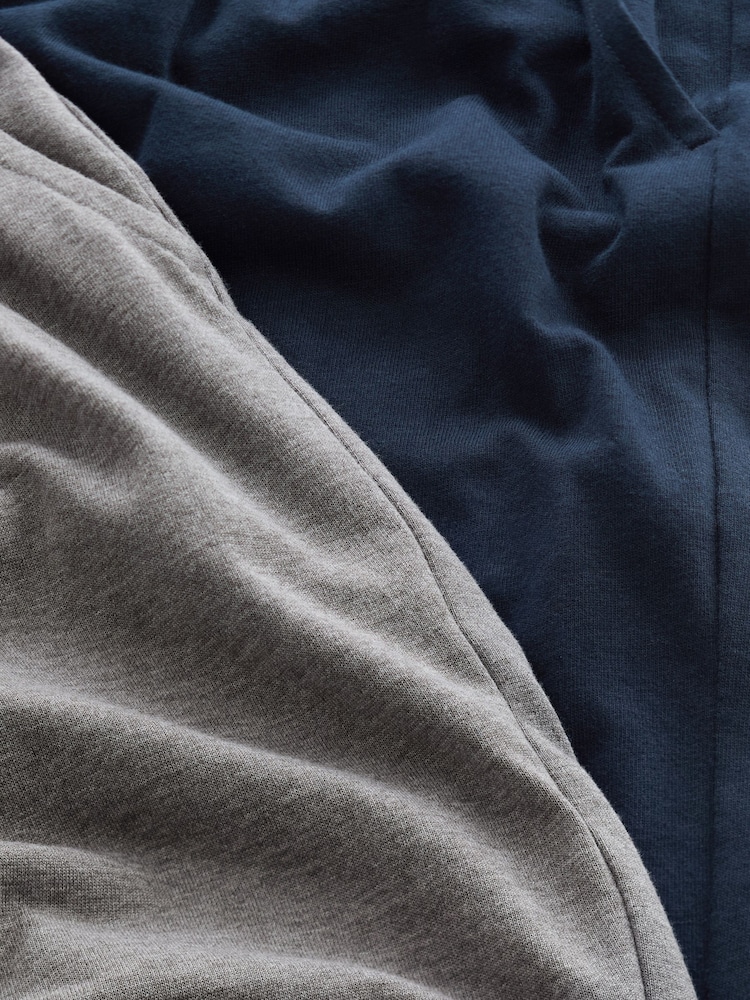 Navy Blue/Grey Open 2 Pack Lasting Fresh Cotton Rich Pyjama Bottoms - Image 11 of 11