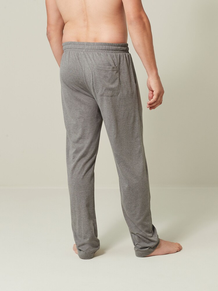 Navy Blue/Grey Open 2 Pack Lasting Fresh Cotton Rich Pyjama Bottoms - Image 3 of 11