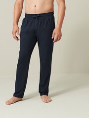Navy Blue/Grey Open 2 Pack Lasting Fresh Cotton Rich Pyjama Bottoms - Image 4 of 11