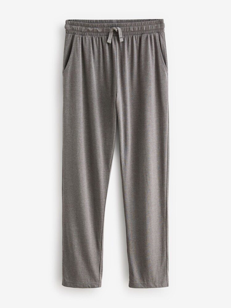 Navy Blue/Grey Open 2 Pack Lasting Fresh Cotton Rich Pyjama Bottoms - Image 8 of 11