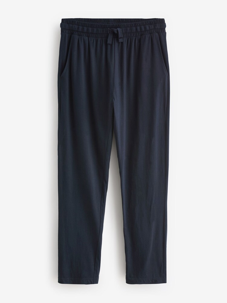 Navy Blue/Grey Open 2 Pack Lasting Fresh Cotton Rich Pyjama Bottoms - Image 9 of 11