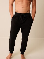 Black Thermal Fleece Cuffed Pyjama Bottoms - Image 1 of 6