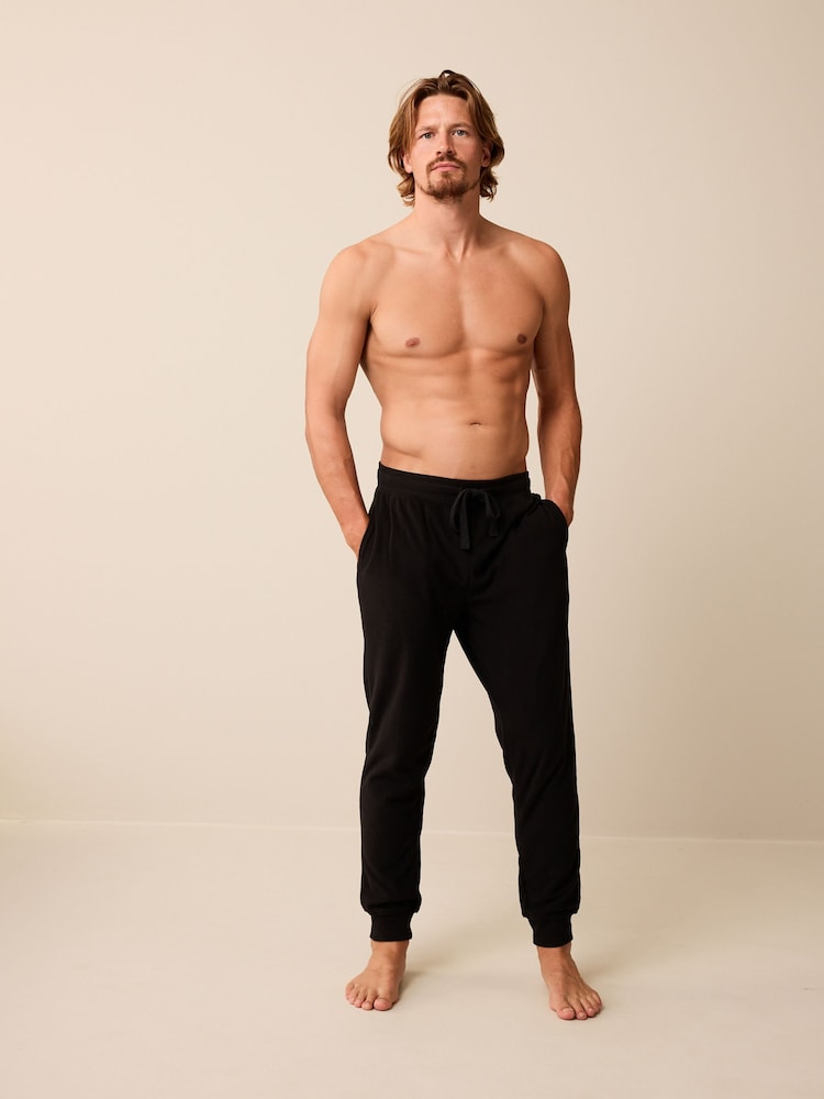 Black Thermal Fleece Cuffed Pyjama Bottoms - Image 2 of 6