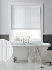 Laura Ashley Grey 100% Cotton Suffolk Stripe Made to Measure Roman Blinds - Image 1 of 6