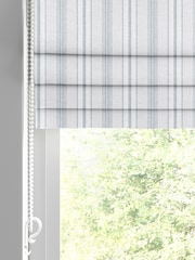 Laura Ashley Grey 100% Cotton Suffolk Stripe Made to Measure Roman Blinds - Image 2 of 6