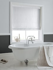 Laura Ashley Grey 100% Cotton Suffolk Stripe Made to Measure Roman Blinds - Image 5 of 6