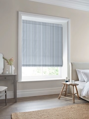 Laura Ashley Blue 100% Cotton Suffolk Stripe Made to Measure Roman Blinds - Image 5 of 6