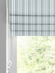 Laura Ashley Green 100% Cotton Suffolk Stripe Made to Measure Roman Blinds - Image 2 of 6
