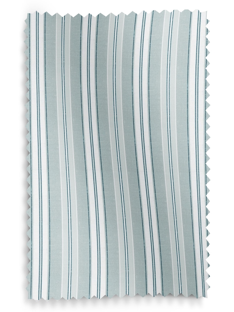 Laura Ashley Green 100% Cotton Suffolk Stripe Made to Measure Roman Blinds - Image 6 of 6