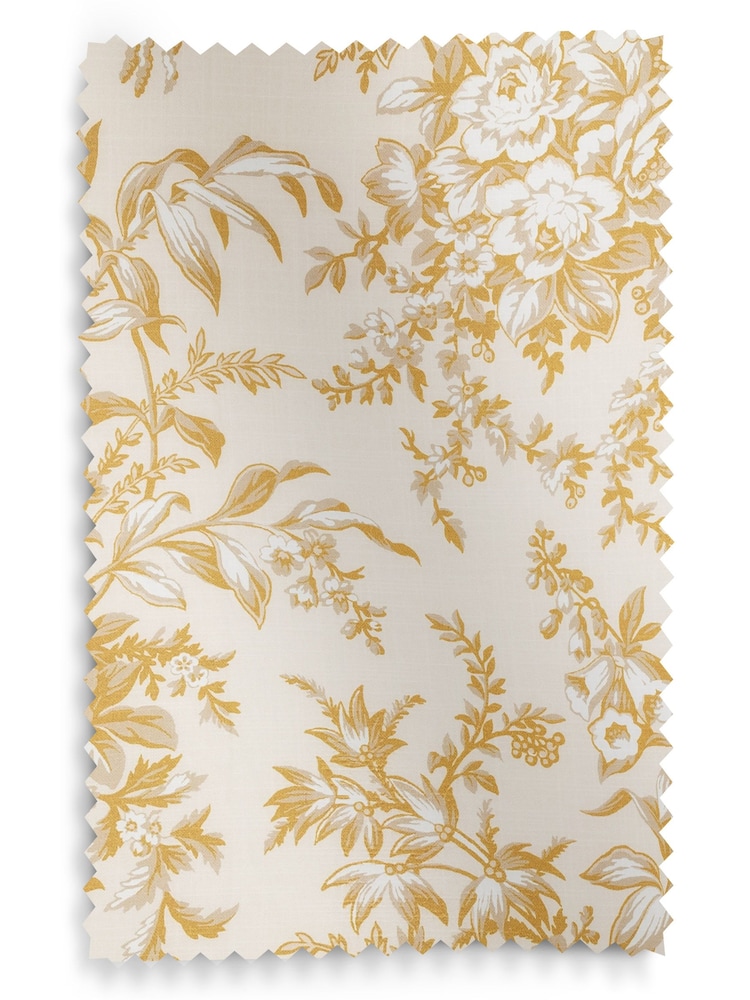 Laura Ashley Yellow 100% Cotton Picardie Made to Measure Roman Blinds - Image 6 of 6