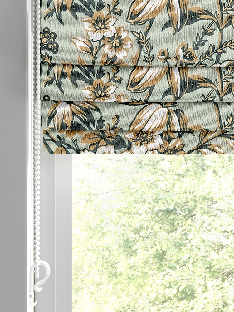 Laura Ashley Orange 100% Cotton Picardie Made to Measure Roman Blinds - Image 2 of 6