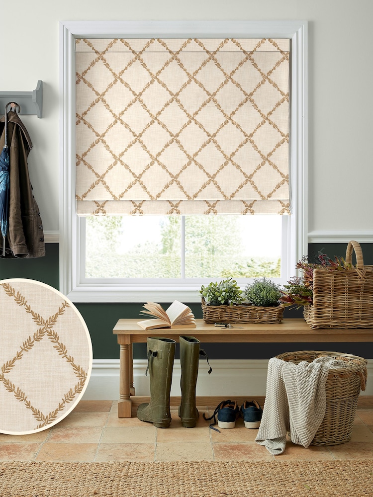 Laura Ashley Natural Pennorth Made to Measure Roman Blinds - Image 1 of 6