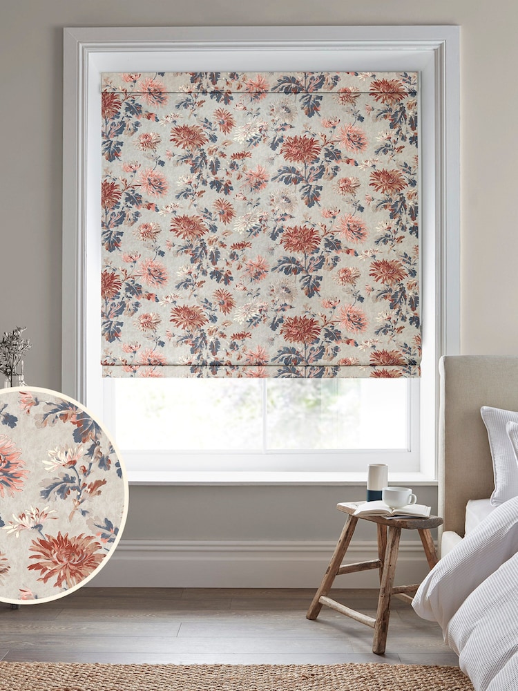Laura Ashley Red 100% Cotton Maryam Made to Measure Roman Blinds - Image 1 of 6