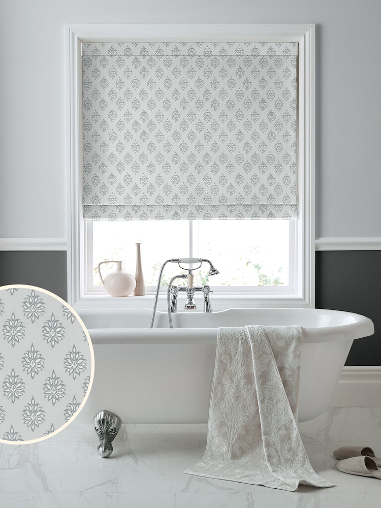 Laura Ashley White 100% Cotton Gower Made to Measure Roman Blinds - Image 1 of 6