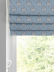 Laura Ashley Blue 100% Cotton Gower Made to Measure Roman Blinds - Image 2 of 6