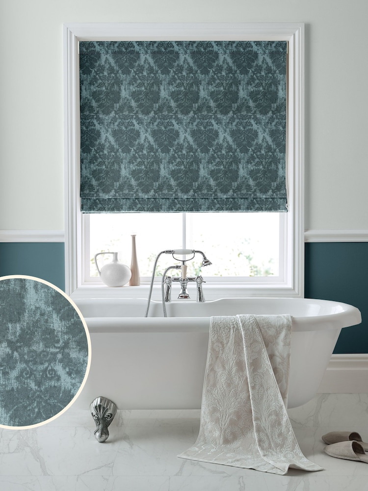 Laura Ashley Blue Forden Made to Measure Roman Blinds - Image 1 of 6