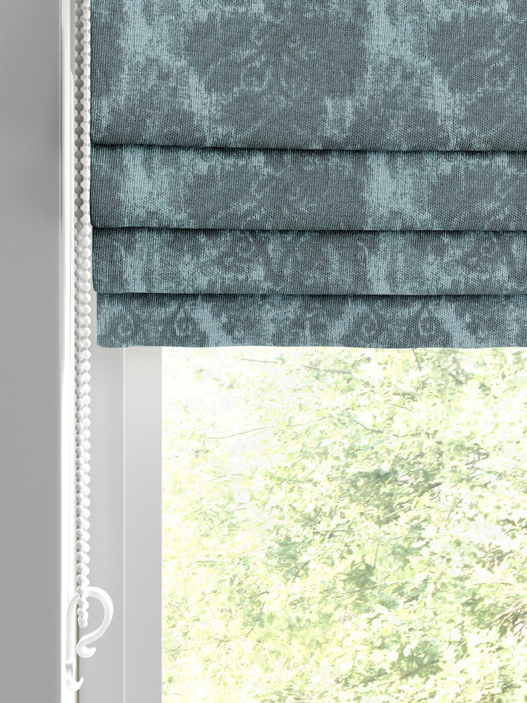 Laura Ashley Blue Forden Made to Measure Roman Blinds - Image 2 of 6