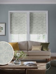 Laura Ashley Green Burnham Woven Made to Measure Roman Blinds - Image 1 of 6