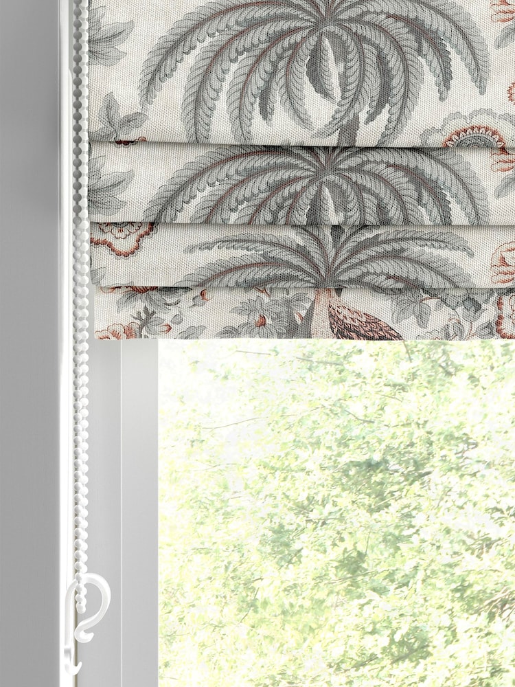 Laura Ashley Grey 100% Cotton Burdett Made to Measure Roman Blinds - Image 2 of 6
