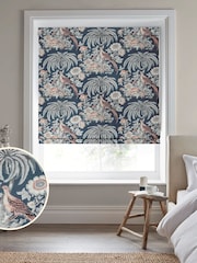 Laura Ashley Blue 100% Cotton Burdett Made to Measure Roman Blinds - Image 1 of 6