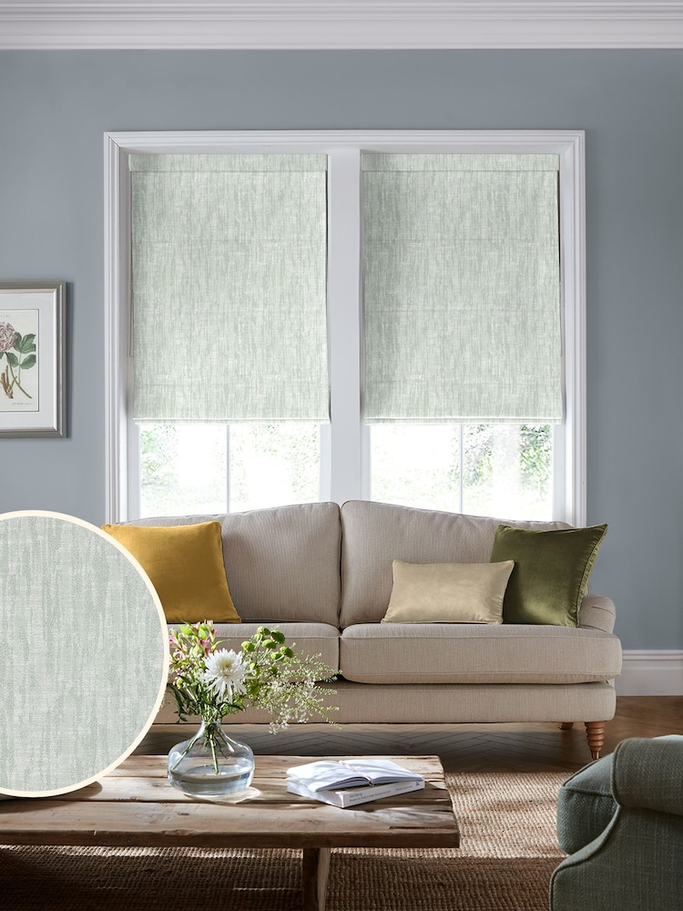 Laura Ashley Green Ambrose Made to Measure Roman Blinds - Image 1 of 6