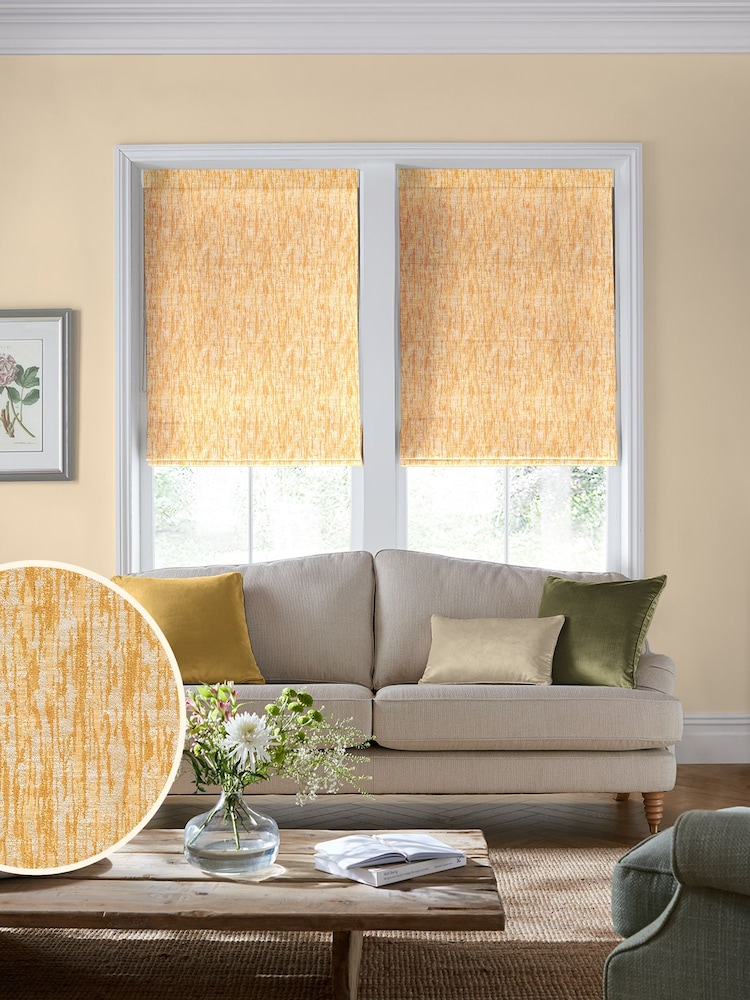 Laura Ashley Yellow Ambrose Made to Measure Roman Blinds - Image 1 of 6