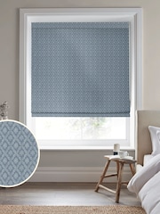 Laura Ashley Blue Abingdon Made to Measure Roman Blinds - Image 1 of 6