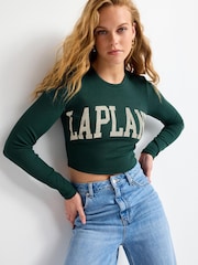 Lapland Teal Blue Christmas Long Sleeve T-Shirt - Image 1 of 5