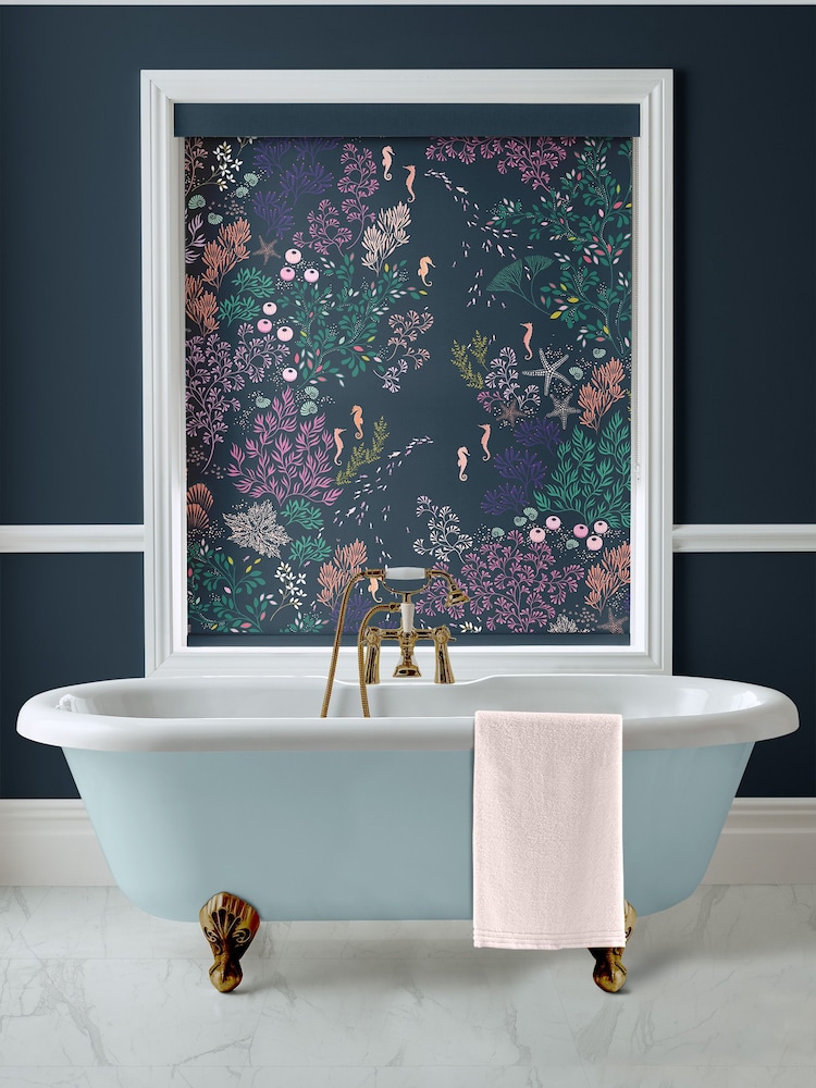 Sara Miller Navy Underwater Made to Measure Roller Blinds - Image 1 of 5