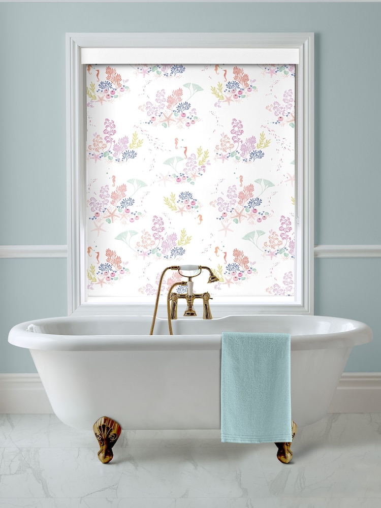 Sara Miller White Underwater Made to Measure Roller Blinds - Image 2 of 6