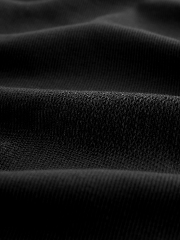 Black Long Sleeve Ribbed Crew Neck Top - Image 6 of 6