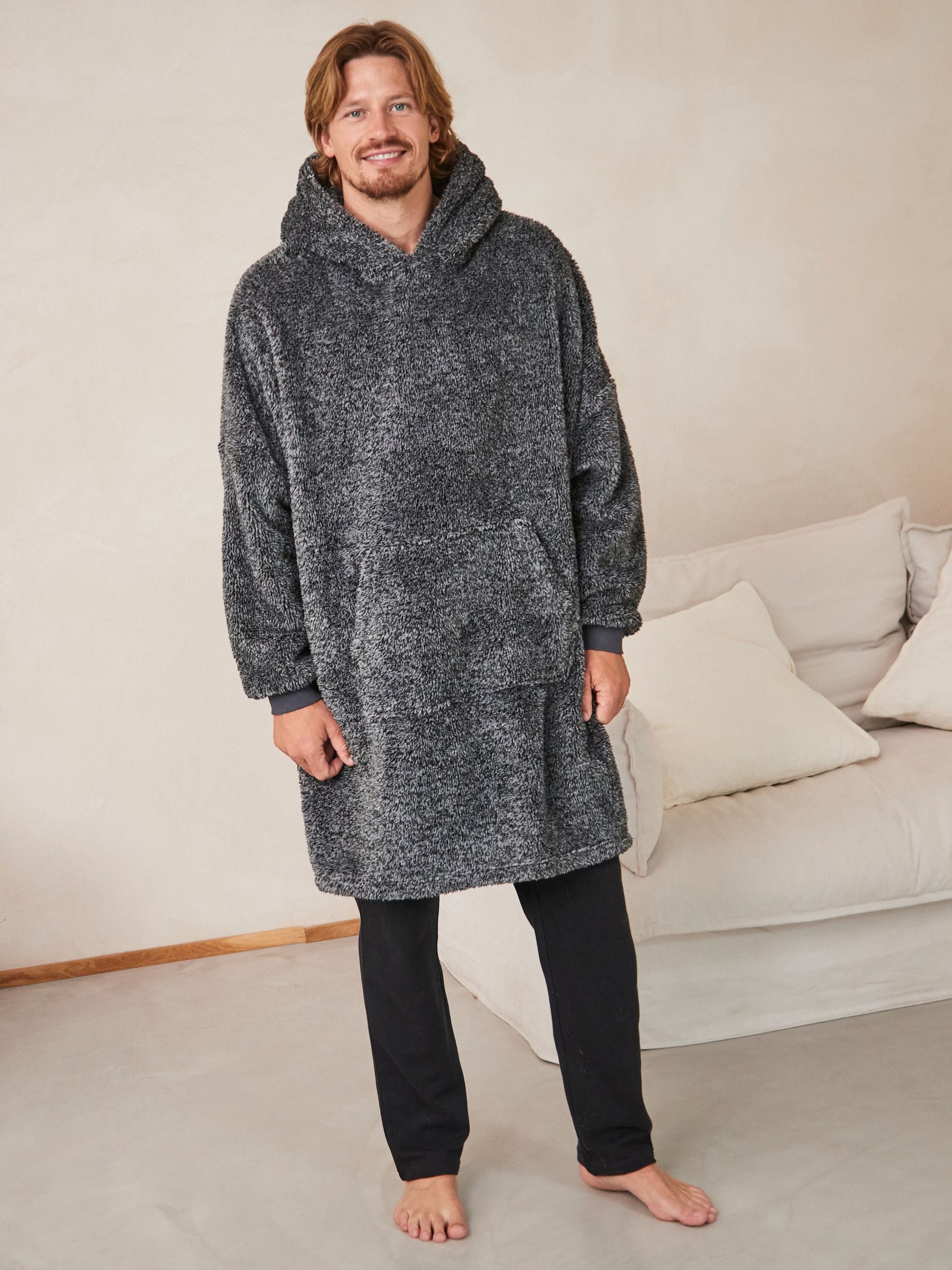 Buy Charcoal Grey Oversized Blanket Hoodie from Next Luxembourg