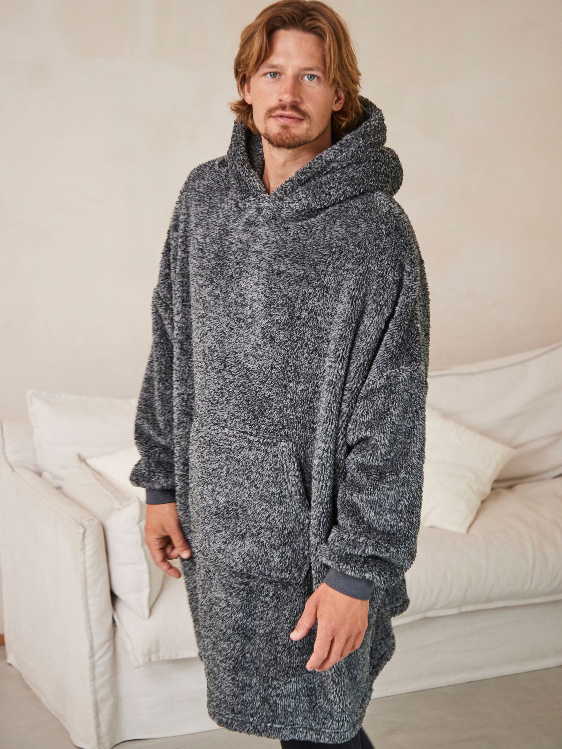 Buy Charcoal Grey Oversized Blanket Hoodie from Next Luxembourg