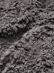 Charcoal Grey Fleece Borg Zip Through Hoodie - Image 6 of 8