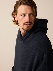 Navy Blue Borg Lined Oversized Blanket Hoodie - Image 5 of 9