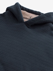 Navy Blue Borg Lined Oversized Blanket Hoodie - Image 8 of 9
