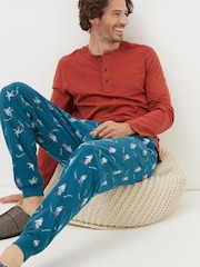 FatFace Blue Yeti Pyjama Joggers - Image 3 of 4