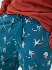 FatFace Blue Yeti Pyjama Joggers - Image 4 of 4