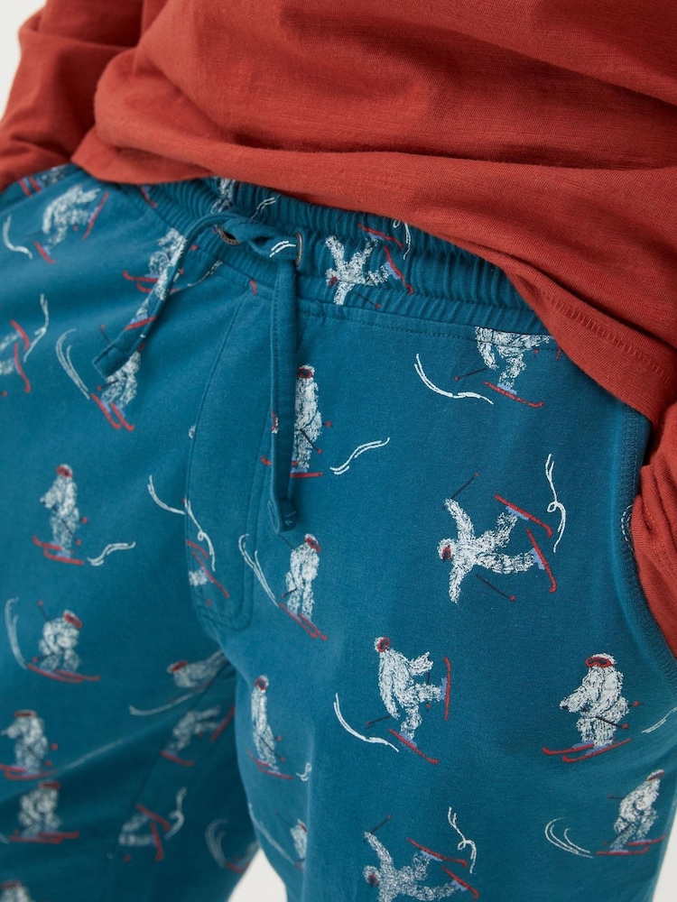 FatFace Blue Yeti Pyjama Joggers - Image 4 of 4
