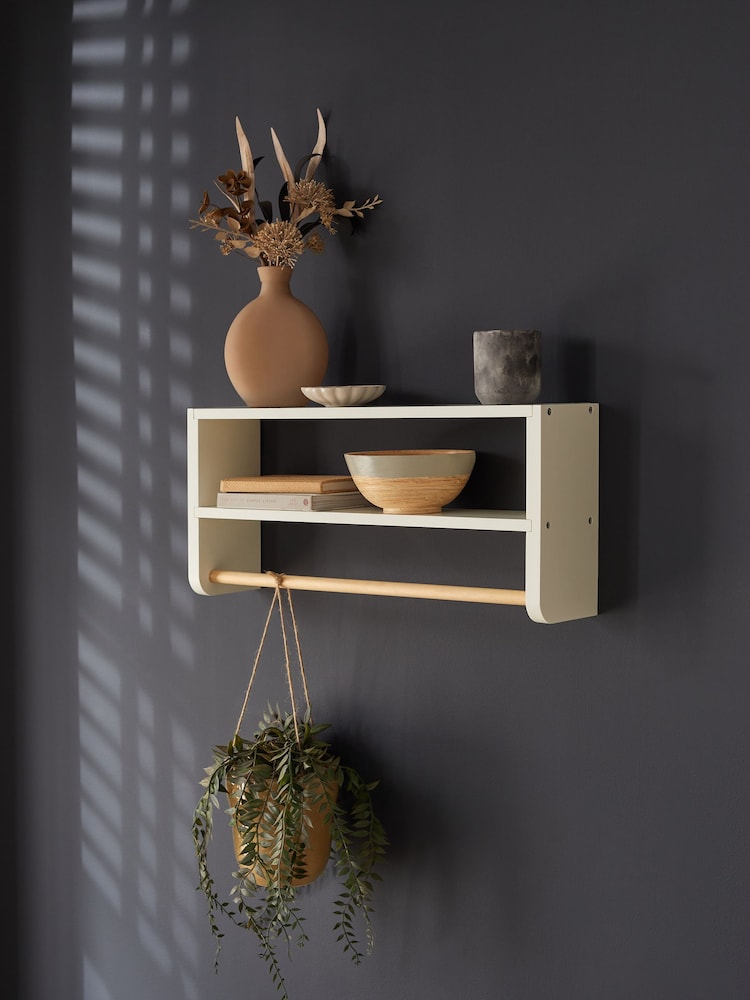 Chalk White Malvern Rail Wall Shelf - Image 1 of 3