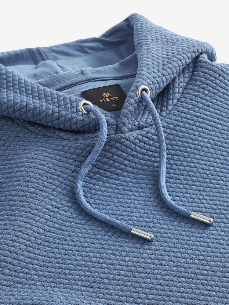 Blauw - Mat capuchon - Pullover-hoody met textuur - Image 1 of 1
