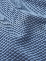 Blue Hooded Premium Textured Overhead Hoodie - Image 3 of 8