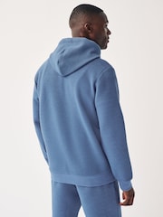 Blue Hooded Premium Textured Overhead Hoodie - Image 6 of 8