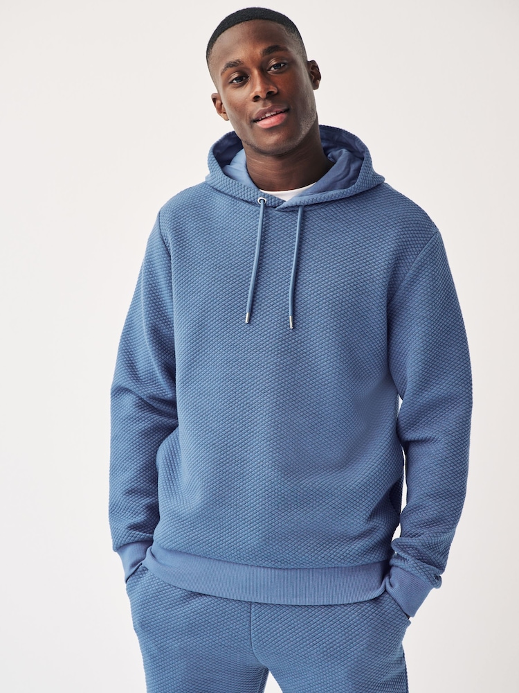 Bleu - À capuche - Sweat à capuche texturé - Image 7 of 8