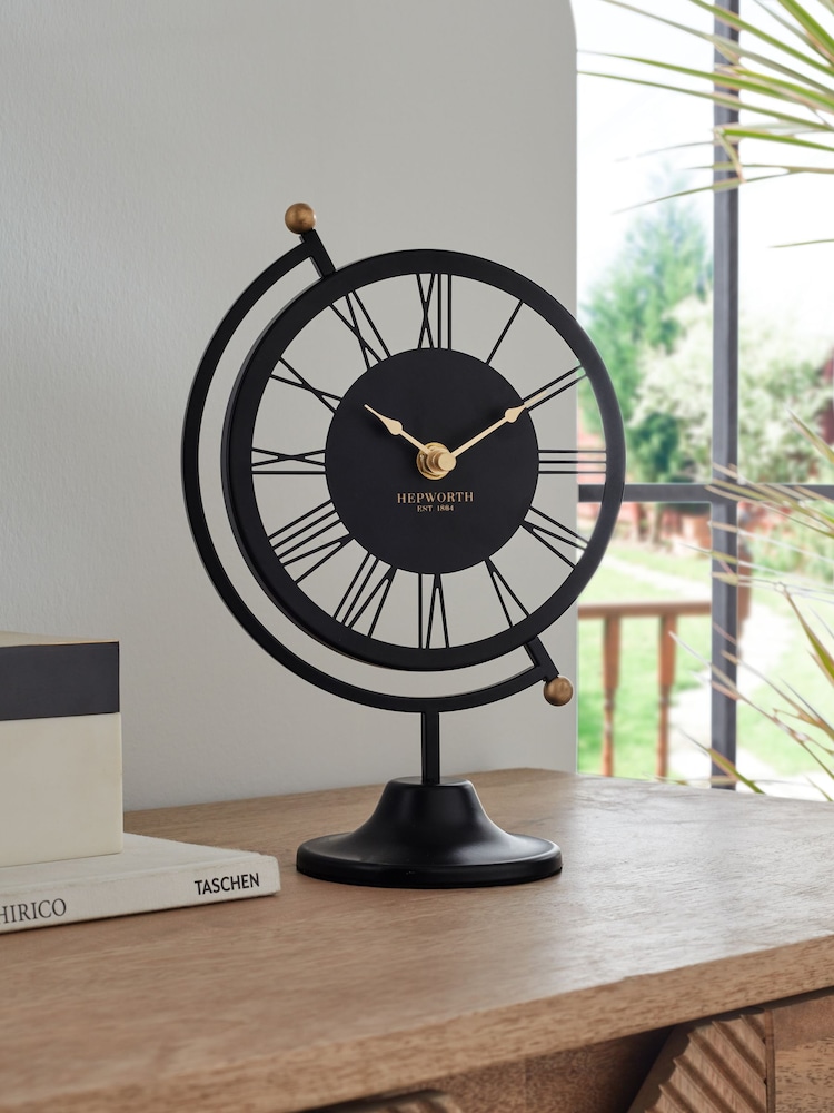 Black Globe Mantel Clock - Image 1 of 3