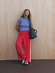 self. Cobalt Blue Fitted Rib T-Shirt - Image 4 of 9