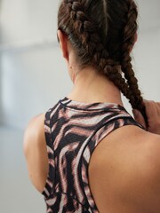 Zebra Print Active Sport Lightweight Mesh Detail Vest - Image 4 of 6