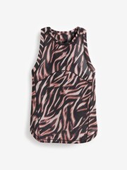 Zebra Print Active Sport Lightweight Mesh Detail Vest - Image 5 of 6
