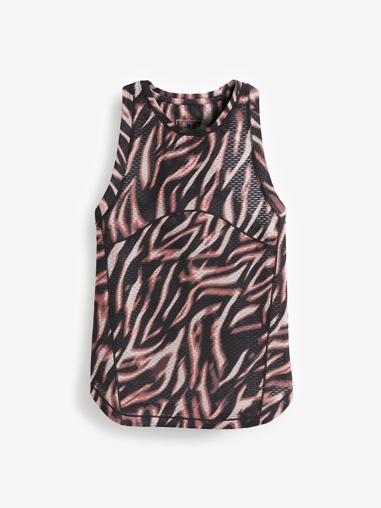 Zebra Print Active Sport Lightweight Mesh Detail Vest - Image 5 of 6