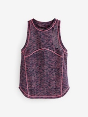 Navy Blue Dotty Print Active Sport Lightweight Mesh Detail Vest - Image 5 of 6